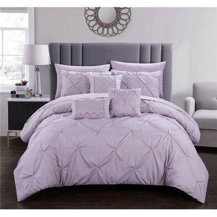 Chic Home 10 Piece Zita Comforter Set - Lavender, Queen Size
