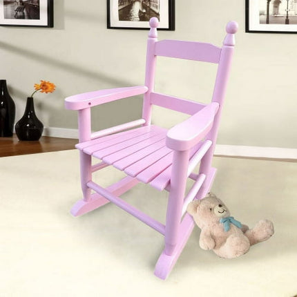 Childs Wooden Rocking Chair/Porch Rocker - Indoor or Outdoor - Suitable for 4-8 Years Old-Pink