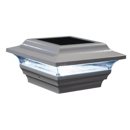 Classy Caps Mfg Inc SL211W 4X4 WHITE ALUMINUM IMPERIAL SOLAR POST CAP