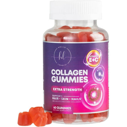 Collagen Gummies - Collagen Peptides Gummies with Biotin Supplement - Healthy Hair, Skin & Nails Support, Gummy Vitamins Hydrolyzed Collagen Vitamin for Women & Men Supplements, Non-GMO - 60 Count