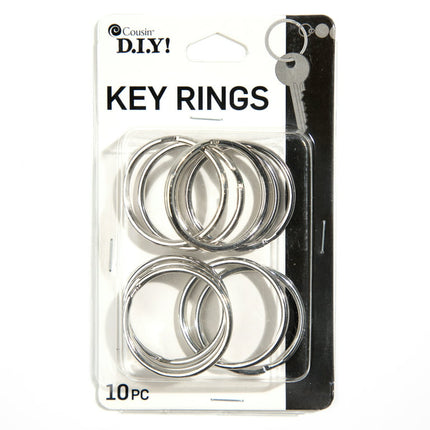 Cousin DIY, Silver Key Rings, Metal, Model# 63800244,10 Pc