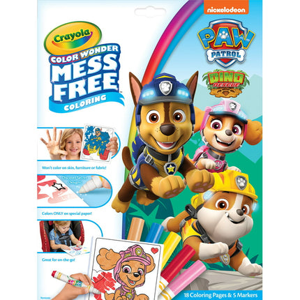 Crayola Color Wonder Paw Patrol Dino Rescue, Stocking Stuffers for Toddlers, 18 Pgs, Beginner Child