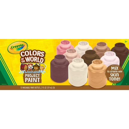 Crayola Colors of the World Washable Paint, 10 Count, School Supplies, Gift for Kids