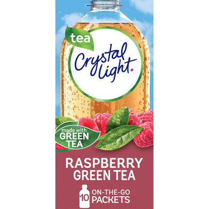 Crystal Light Raspberry Green Tea Sugar Free Drink Mix Singles, 10 ct On-the-Go-Packets