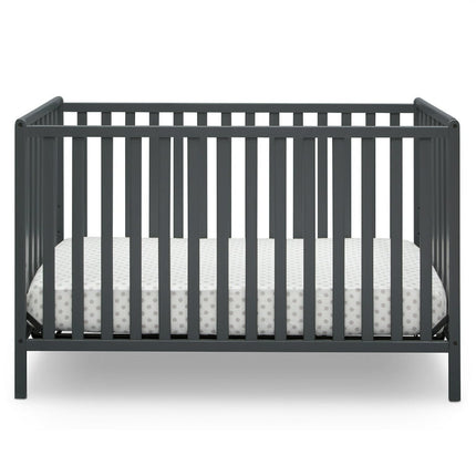 Delta Children Heartland 4-in-1 Convertible Baby Crib, Charcoal Gray