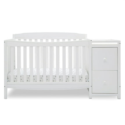 Delta Children Mason 6-in-1 Convertible Crib and Changer, Greenguard Gold Certified, Bianca White