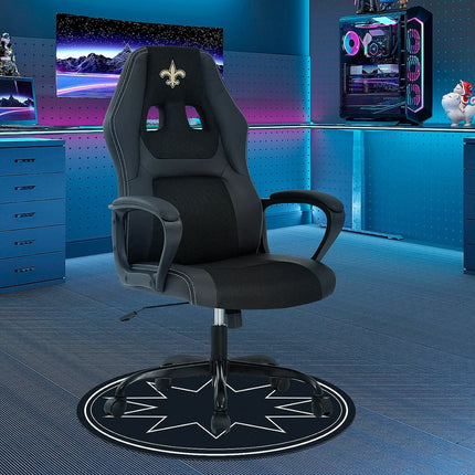 Dkelincs PC Gaming Chair Ergonomic Office Chair PU Leather Adjustable Computer Chair with Lumbar Support & Armrest (Black, NO)