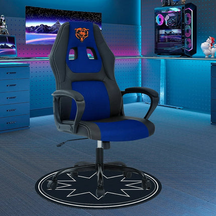 Dkelincs PC Gaming Chair Ergonomic Office Chair PU Leather Adjustable Computer Chair with Lumbar Support & Armrest (Blue, CHI)