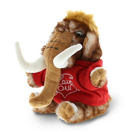 DolliBu I LOVE YOU Wild Mammoth Small Plush – Cute Stuffed Animal with Red Shirt for Valentine, Anniversary, Romantic Date, Boyfriend, or Girlfriend Gift – 10 Inches