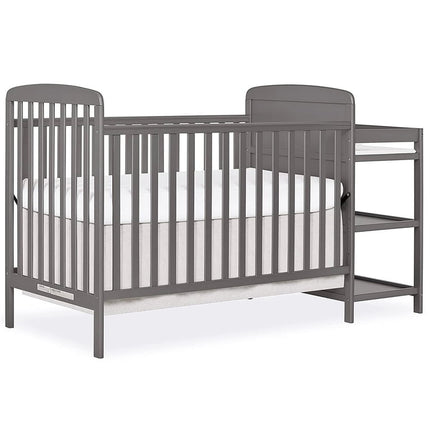 Dream On Me Anna 3-in-1 Full-Size Crib and Changing Table Combo in Steel Grey, Greenguard Gold Certified, Non-Toxic Finishes, Includes 1" Changing Pad, Wooden Nursery Furniture Steel Grey 1 Count (Pack of 1)