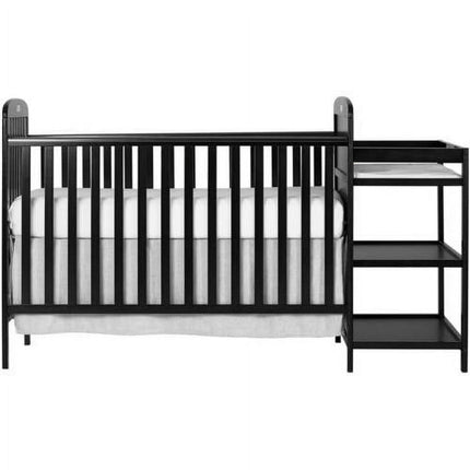 Dream On Me Anna 3-in-1 Full Size Crib and Changing Table Combo in Black