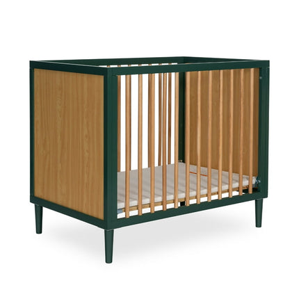 Dream On Me Lucas Mini Modern Crib With Rounded Spindles I Convertible Crib I Mid- Century Meets Modern I Portable Crib