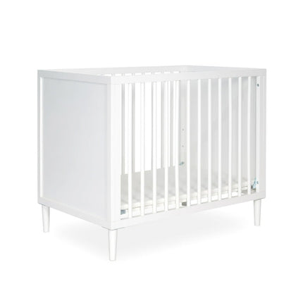 Dream On Me Lucas Mini Modern Crib with Rounded Spindles, White