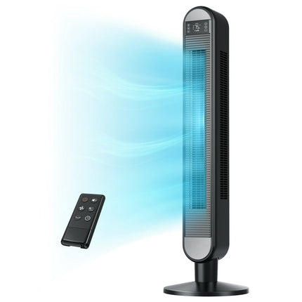 Dreo Tower Fan for Bedroom, 42 Inch Bladeless Fan, 90° Oscillating Fan, Quiet Floor Fan with Remote, LED Display, 6 Speeds 4 Modes, 12H Timer, Standing Fans for Home Living Room Office, Cruiser Pro T2