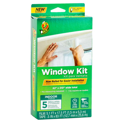 Duck Brand Rolled Clear Plastic Window Insulation Kit, 62 in. x 210 in., 5 Pack,