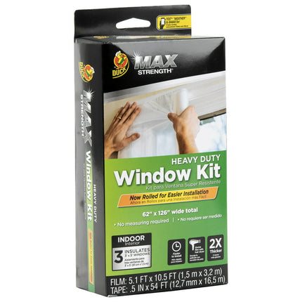 Duck Max Strength Rolled Clear Plastic Window Insulation Kit, 62 in. x 126 in., 3 Pack