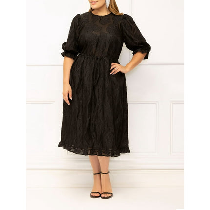 ELOQUII Elements Women's Plus Size Jacquard Dress with Slip Lining