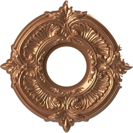 Ekena Millwork 10"OD x 3 1/2"ID x 3/4"P Attica Thermoformed PVC Ceiling Medallion (Fits Canopies up to 4 1/8"), Bright Coat Rose Gold