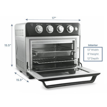 Elite Gourmet x-large 25L Air Fryer Oven with Interior Light, Black