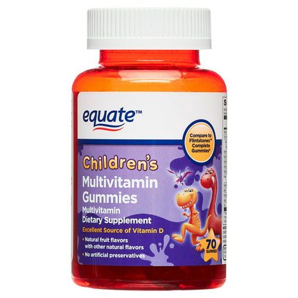 Equate Kids Multivitamin Gummies for General Health, Natural Fruit, 70 Count