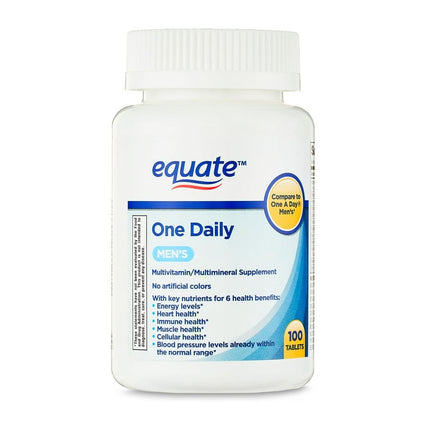 Equate One Daily Men's Multivitamin/Multimineral Supplement Tablets, 100 Count