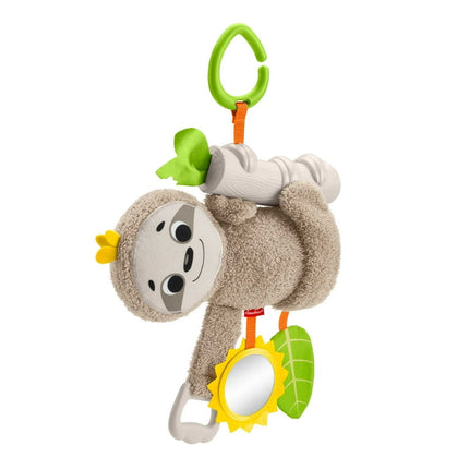 Fisher-Price Slow Much Fun Stroller Sloth Baby Toy with Sensory Details for Newborns