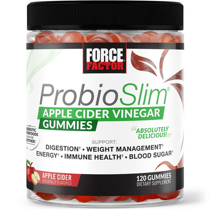 Force Factor ProbioSlim Apple Cider Vinegar Gummies, ACV Supplement for Weight Loss, 120 Gummies