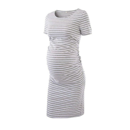 Frostluinai Maternity Dress For Photoshoot Summer Savings Clearances Short Sleeve Breast-Feeding Pregnant Maternity Nursing Dress Bodycon Pregnancy Scoop Neck Ruched Midi Fitted Dresses For Women 2022