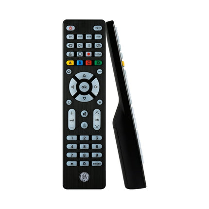 GE 4-Device Backlit Universal Remote TV Control in Brushed Black, 48843