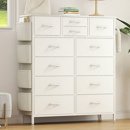 GIKPAL Dressers for Bedroom, White Dresser with 12 Drawers Chest of Drawers Dresser Tall Fabric Dressers for Closet Living Room Hallway Nursery