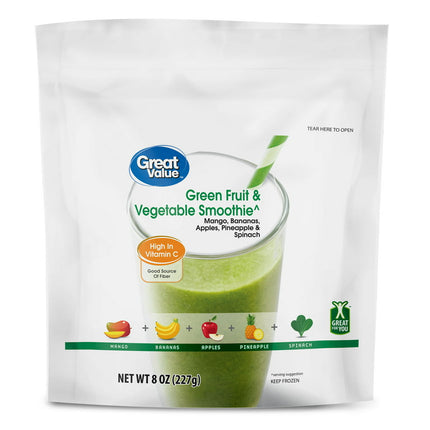 Great Value Green Fruit & Vegetable Smoothie, 8 oz
