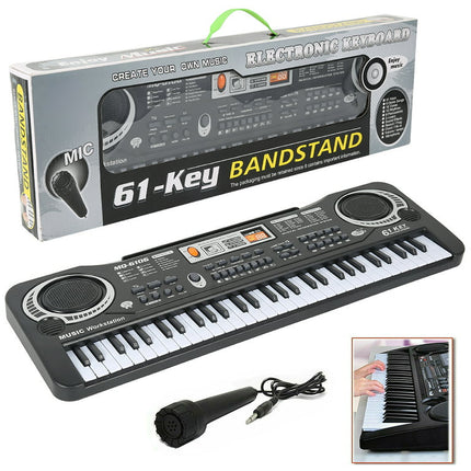 HOTBEST Piano Keyboard for kids 61 key with Microphone , Musical Interactie Teaching Piano Keyboard Powered or USB with Manual