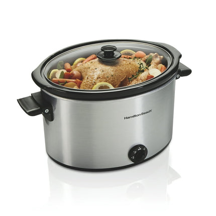 Hamilton Beach Slow Cooker, 10 Quart Capacity, Extra-Large, Removable Crock, Silver, 33190