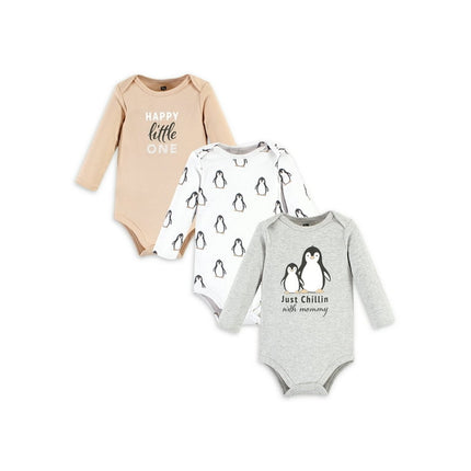 Hudson Baby Long Sleeve Bodysuits 3pk, Just Chillin Penguin, Sizes: 0/3M-18/24M