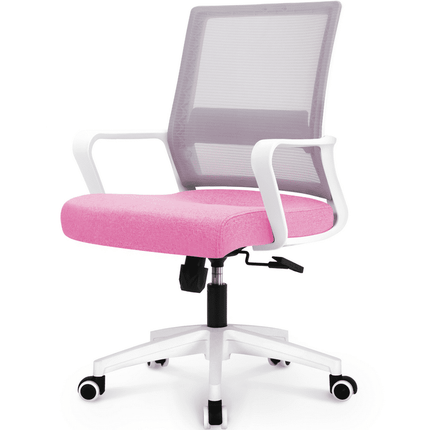 Hygge Ergonomic Lumbar Support Mid Back Adjustable Mesh Home Office Computer Desk Chair, Pink