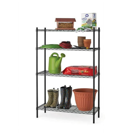 Hyper Tough Black Wire 4-Tier 54" H x 36" W x 14" D, 1400lb Total Capacity