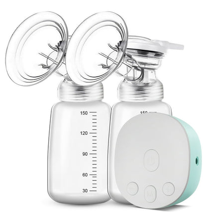 Ifanze Double Electric Breast Pump, Portable Low Noise Breast Pumps Hands Free with 2 Anti-Overflow Milk Bottle and 3 Modes 9 Levels, Green