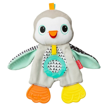 Infantino Cuddly Teether, BPA-free Silicone Teether for Babies 0+ Months, Multicolor Penguin