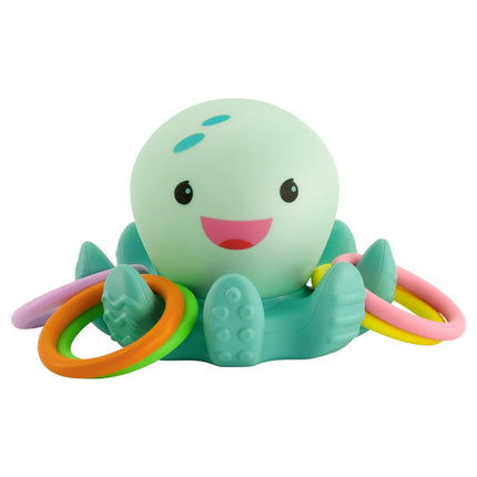 Infantino Light-up Ring Catcher Octopus with Five Rings Bath Toy, Age Group 6-12 Months, Multicolor
