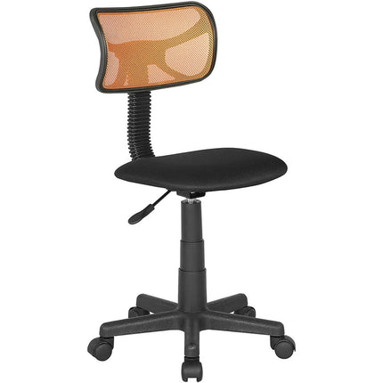 JJS Kids Mesh Rolling Desk Chair, Small Swivel Office Computer Chair for Teens, Low-Back Adjustable Upholstered Student Task Chair, Orange