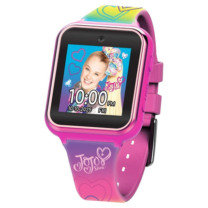 JoJo Siwa iTime Unisex Touchscreen Smart Watch with Silicone Strap and Rectangulr Pink Case 42MM