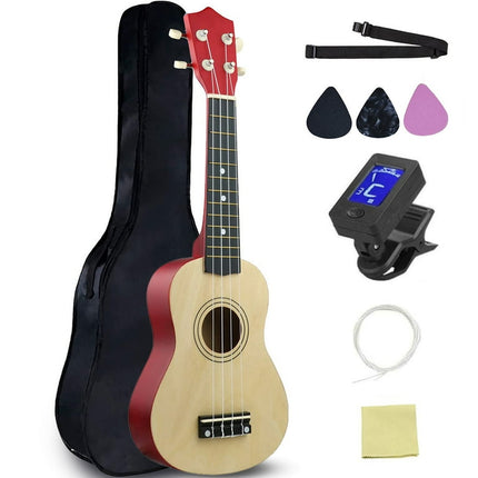 KLZO Soprano Ukulele Beginner Pack, 21 Inch Basswood kids Ukuleles Starter Kit with Storage Bag, Strap, Digital Tuner, Spare Strings and Picks
