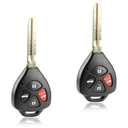 KeylessOption replacement for Toyota Camry, Corolla 89070-06232 4-button Remote Key Fob, 2 pack