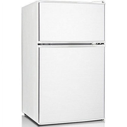 Keystone 3.1 Cu ft 18.5 wide Two Door Mini Fridge w Freezer KSTRC312CW, White, New
