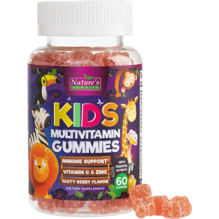 Kids Multivitamin Gummies - Daily Kids Gummy Multivitamins, Fruit Flavored Gummy with Vitamins C, D3 & Zinc for Immune Support - Nature's Children & Toddler Supplement, Strawberry Flavor - 60 Gummies