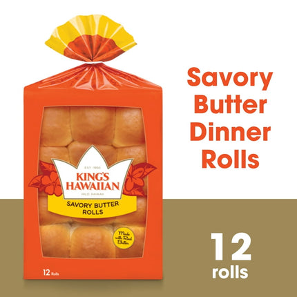 King's Hawaiian Savory Butter Rolls, 12 Count, 12 oz