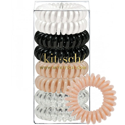 Kitsch Spiral Hair Ties, Coil, Phone Cord Hair Ties, Ponytail Holder, 8 Pcs, Rituals