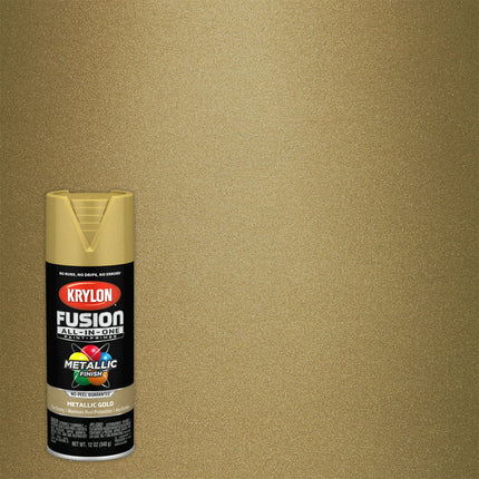 Krylon K02770007 Krylon Fusion All-In-One Metallic Gold Metallic 12 oz Spray Paint, Multi-Surface, (1 Piece, 1 Pack)