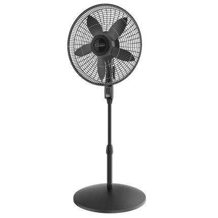 Lasko 18" Oscillating 4-Speed Large Room Pedestal Fan with Remote Control, S18605, Black