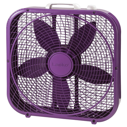 Lasko Cool Colors 20" 3-Speed Energy Efficient Box Fan, B20309, Purple, 22.5" High, New